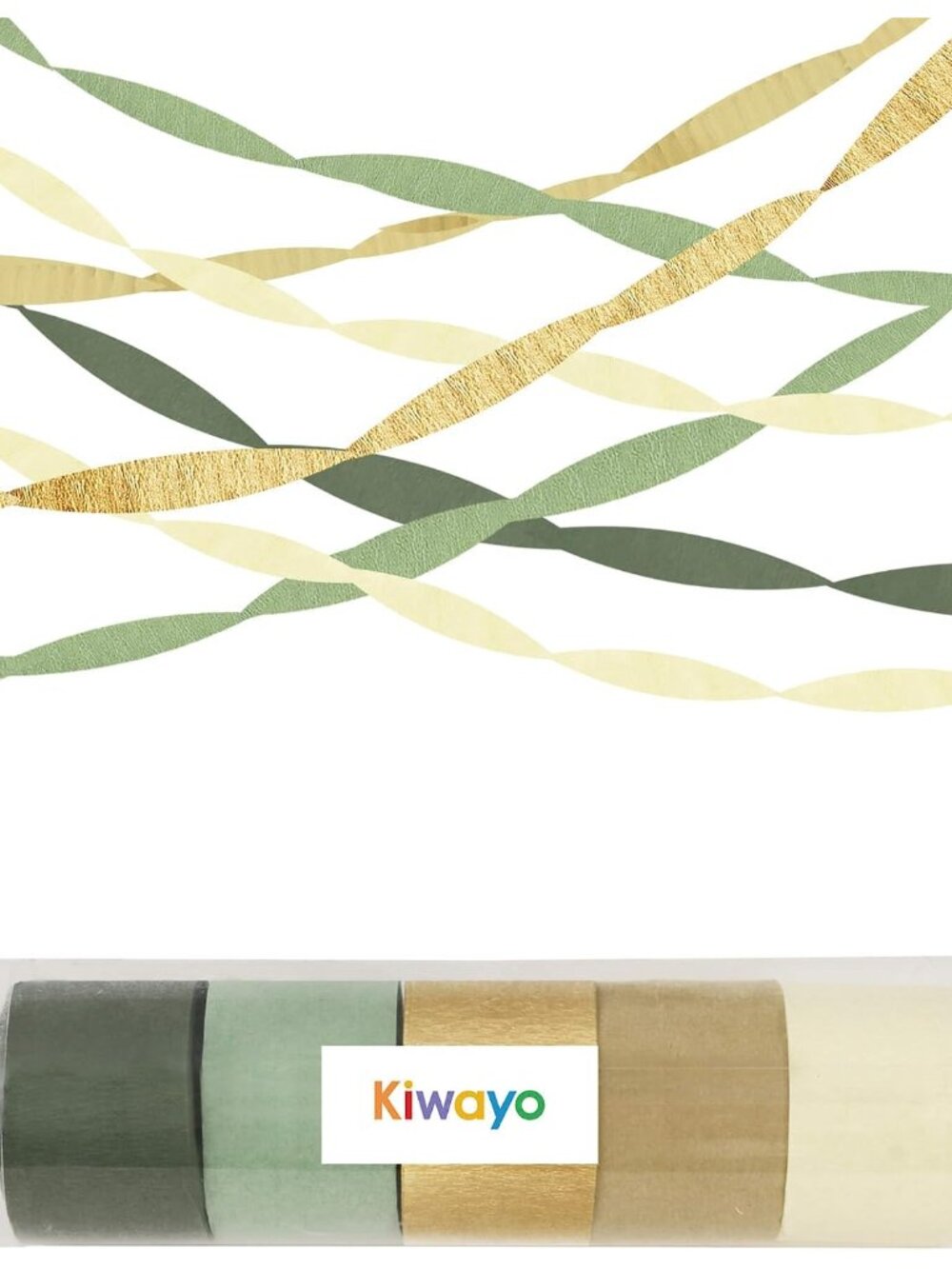 Birthday Decorations, Sage Green Gold Dark Olive Crepe Paper Party Streamers5 Ro